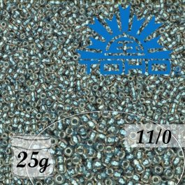 Toho Rokajl 11/0 Inside-Color Crystal/Metallic Blue Lined č.288 25g