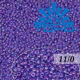 Toho Rokajl 11/0 Inside-Color Aqua/Purple Lined č.252 8g