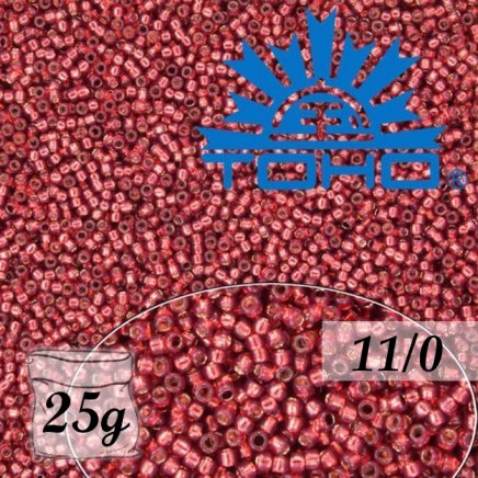 Toho Rokajl 11/0 PermaFinish-Silver-Lined Milky Pomegranate 25g (č.PF2113)