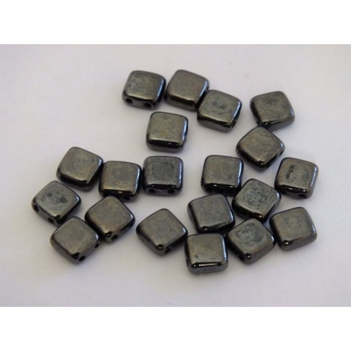 Štvorčeky 2-dierkové 6x6mm, 20 šedá metallic (009/20)