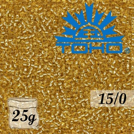 Toho Rokajl 15/0 Silver-Lined Lt.Topaz č.22 25g