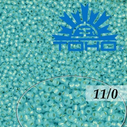 Toho Rokajl 11/0 Silver-Lined Milky Aqua č.2117 8g 