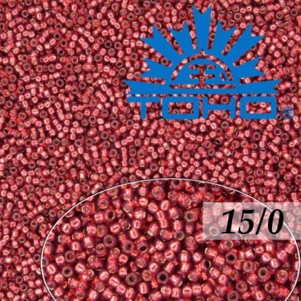 Toho Rokajl 15/0 Silver-Lined Milky Pomegranate 5g (č.2113)