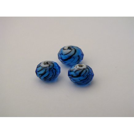 Korálky brúsené 8 mm modrá 2 ks
