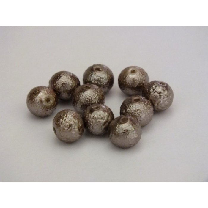 Voskované perly 8mm vrúbkované, hnedá sv. 50 ks