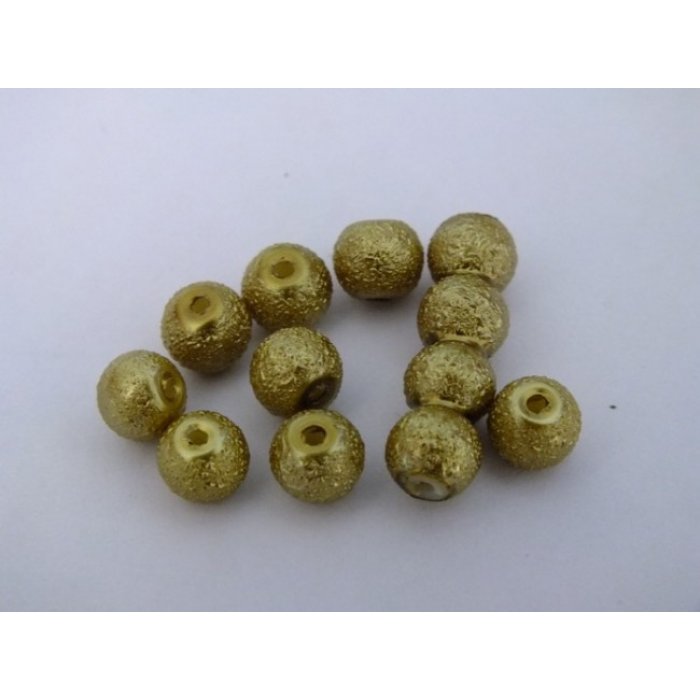 Voskované perly 6mm zlatozelená 10 ks (04/21)