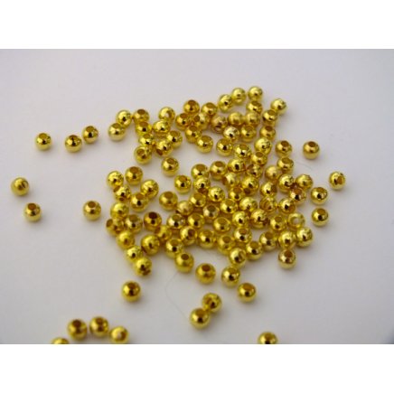 Korálky kovové 3mm 50 g zlato