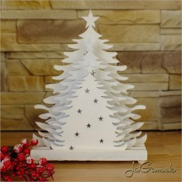 Drevená vianočná dekorácia s LED osvetlením 22 x 28 cm (dv003)