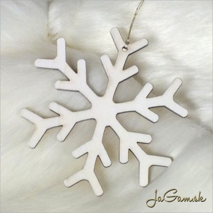 Drevená vianočná ozdoba - vločka 10 cm 1 ks (dv1096)