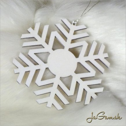 Drevená vianočná ozdoba - vločka 10 cm 1 ks (dv1094)