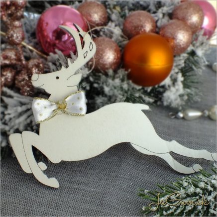 Drevená vianočná ozdoba - jelenček 10x14 cm 1 ks (dv1095zd_b)