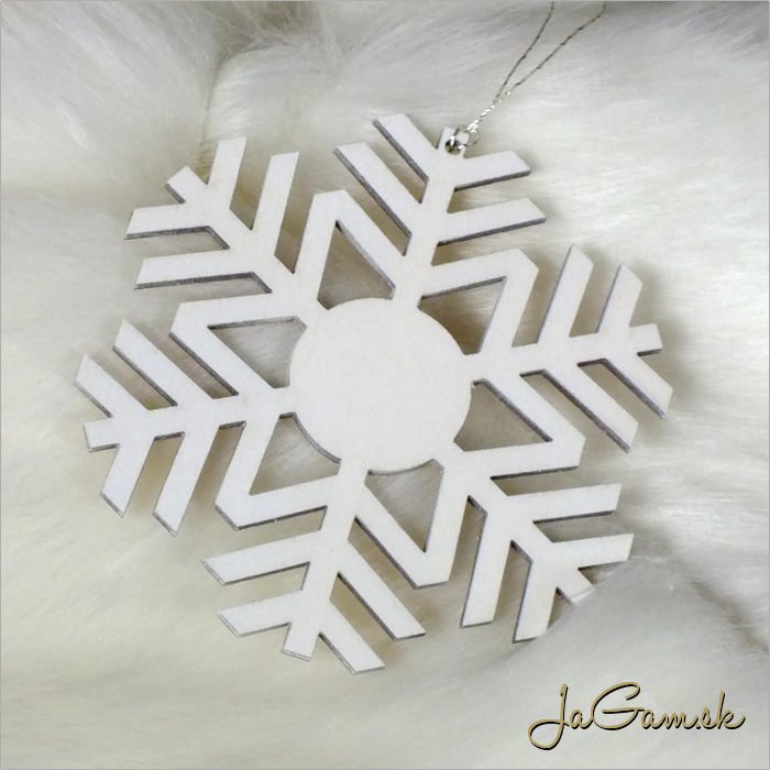 Drevená vianočná ozdoba - vločka 10 cm 1 ks (dv1094)