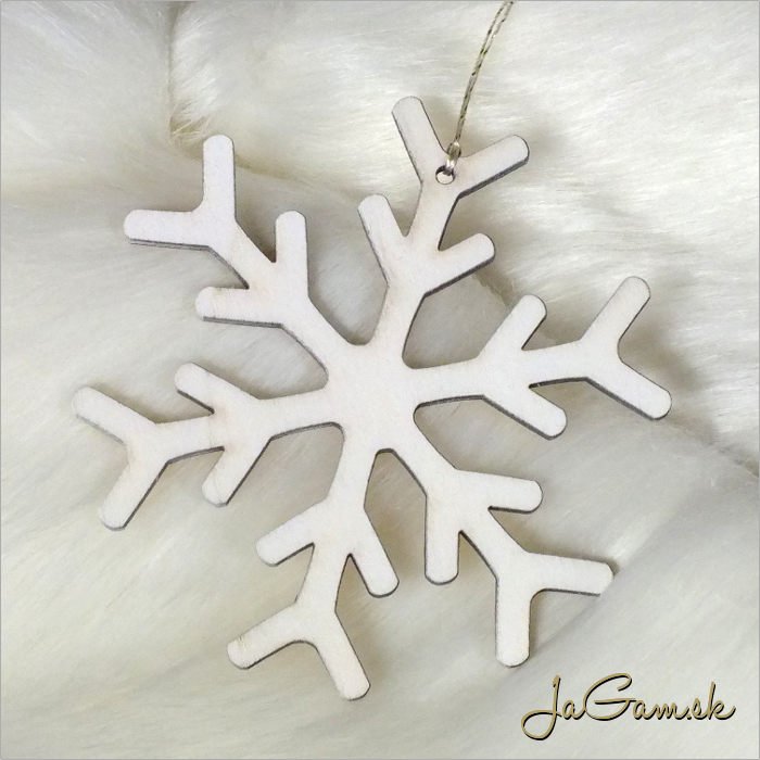 Drevená vianočná ozdoba - vločka 10 cm 1 ks (dv1096)