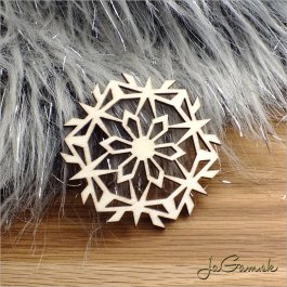 Drevená vianočná ozdoba - vločka 9 cm 1 ks (dv1101)