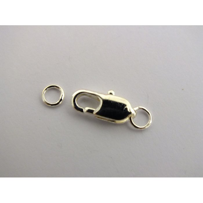 Karabinka 5x15 mm strieborná 2 páry(SK0166)