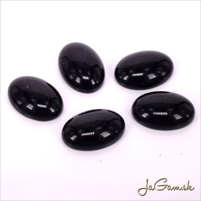 Kabošón - minerál Black stone 25x18mm,1ks (min_kab16013)