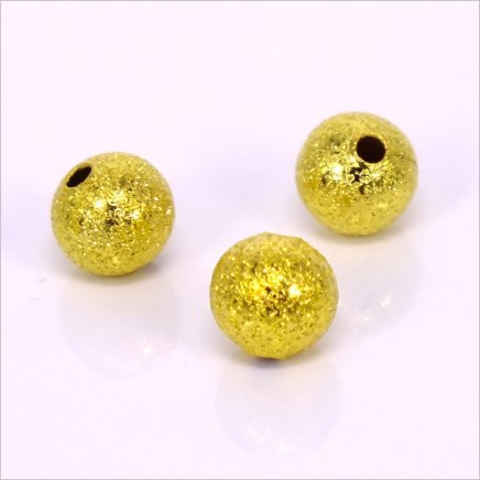 Kovové korálky - guličky 8mm, zlaté 20 ks (64_105)