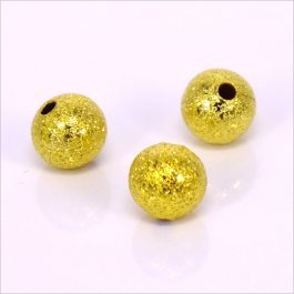 Kovové korálky - guličky 8mm, zlaté cca 100 ks (64_105100)