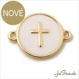 Kovový medzikus na ruženec 19x14mm zlatý 1ks (kk227)