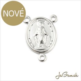 Kovový medzikus na ruženec 17x12mm  platina, 2ks (KK226)