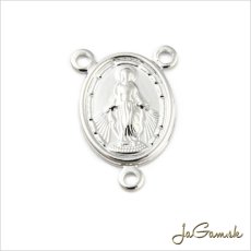 Kovový medzikus na ruženec 17x12mm  platina, 2ks (KK226)