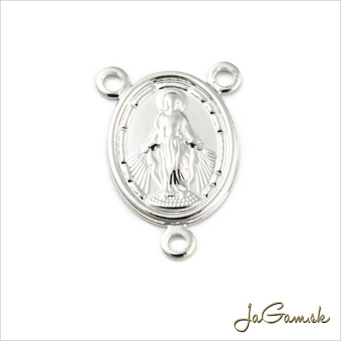 Kovový medzikus na ruženec 17x12mm  platina, 2ks (KK226)