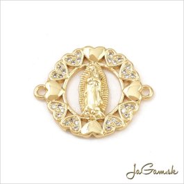 Kovový medzikus na ruženec 20x25mm zlatý 1ks (kk228)