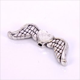 Kovové korálky - krídla 20x7mm starostriebro, 10ks (B09-733)