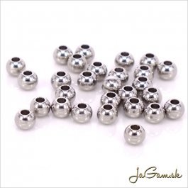 Plastové korálky 4mm platina, 10g (1005)