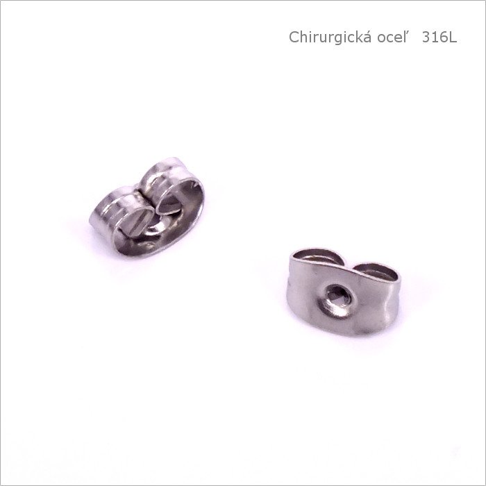 Zarážka-motýlik 6x4mm CHIRURGICKÁ OCEĽ, 100ks (ch1014_100)