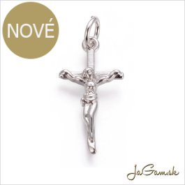 Kovový prívesok krížik 10x20mm platina, 1ks (B117)