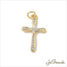 Kovový prívesok krížik 13x20mm zlatý, 1ks (B118)
