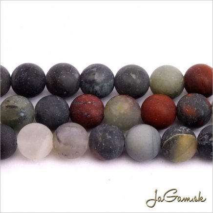 Minerál Jaspis africký bloodstone 8mm, 10ks (min13738)
