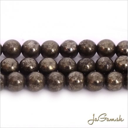 Minerál Pyrit 6mm, šnúra cca 60ks (m116)