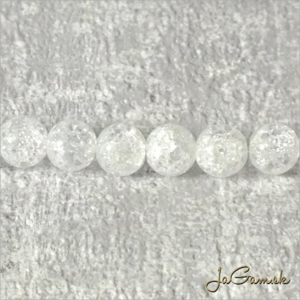 Minerál Krištáľ 6mm, šnúra cca69ks (m156)