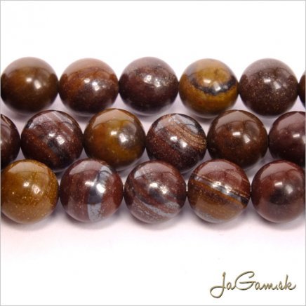 Minerál Tigrie železo 6mm, šnúra cca 60ks (m106)