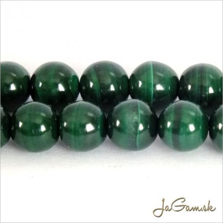 Minerál Malachit 4mm, polšnúra cca 45ks (m126)