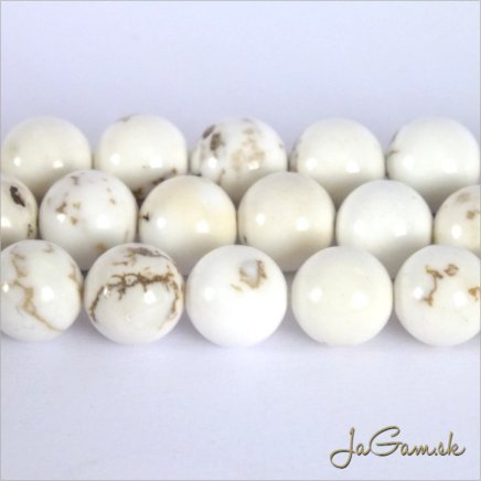 Minerál Magnezit 8mm, šnúra cca 48ks (m134)