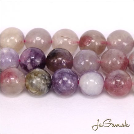 Minerál Turmalín 6mm, šnúra cca50ks (m199)