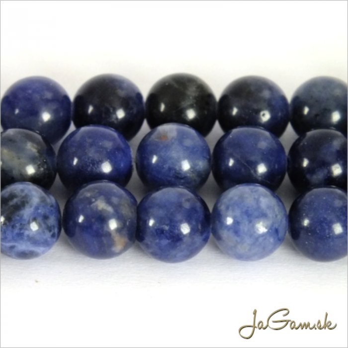 Minerál Sodalit 6mm, šnúra cca 59ks (m119)