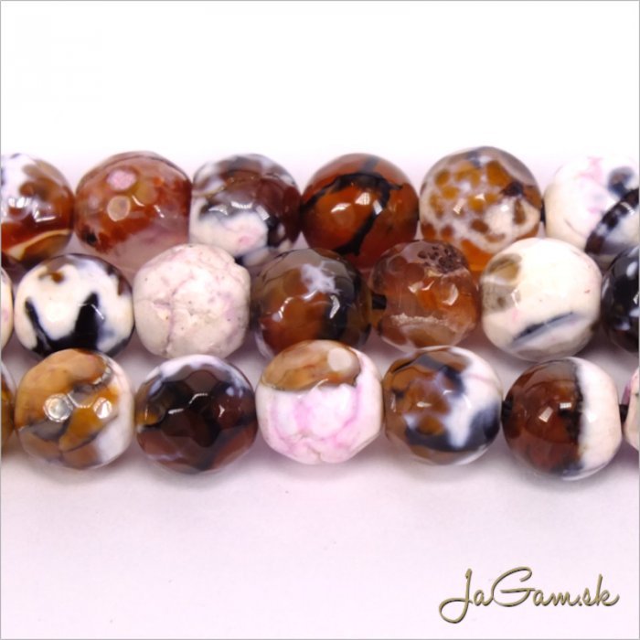 Minerál Achát 6mm, šnúra cca66ks (m174)