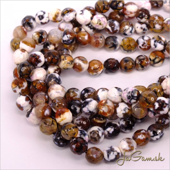 Minerál Achát 6mm, šnúra cca66ks (m174)