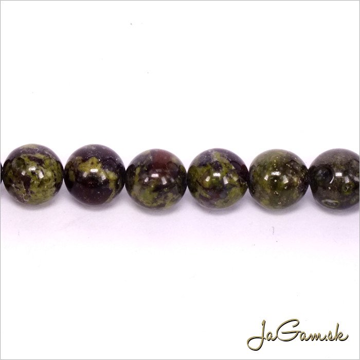 Minerál Indian Bloodstone 6mm, šnúra cc61ks (m162)