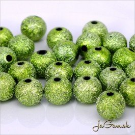 Akrylové korálky 8 mm, zelené, 15 ks (921)