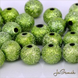 Akrylové korálky 10 mm zelené, 10 ks (923)