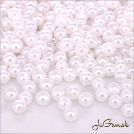 Plastové korálky 3mm biela, 10g (970)