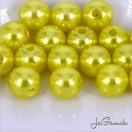Akrylové korálky 10mm žltá, cca 20ks (1008)