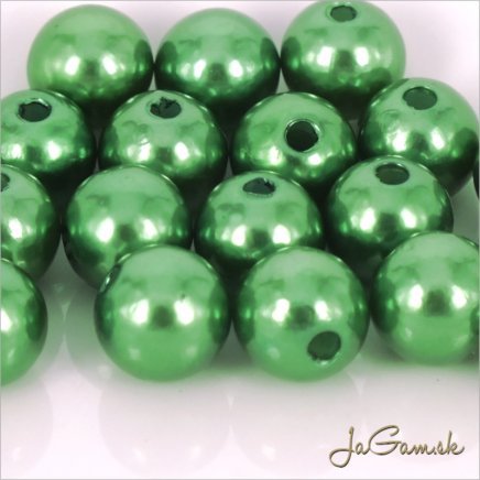 Akrylové korálky 10mm zelená, cca 20ks (1015)