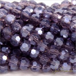 Sklenené brúsené korálky - ohhňovky 4mm fialová s listrom, 50ks (5430)