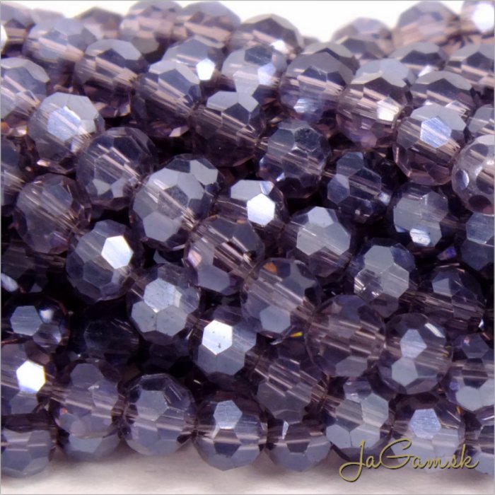 Sklenené brúsené korálky - ohhňovky 4mm fialová s listrom, 50ks (5430)